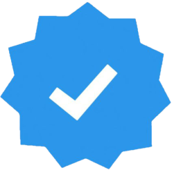 Blue checkmark badge on a scalloped circle background, indicating verification by a top rated roofing company.