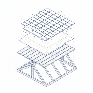 Close-up of asphalt shingle granule loss