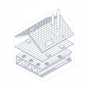 Diagram illustrating balanced ventilation system intake and exhaust ratios.