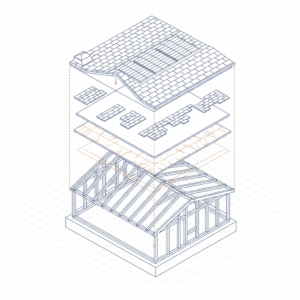 Home roof with financial documents