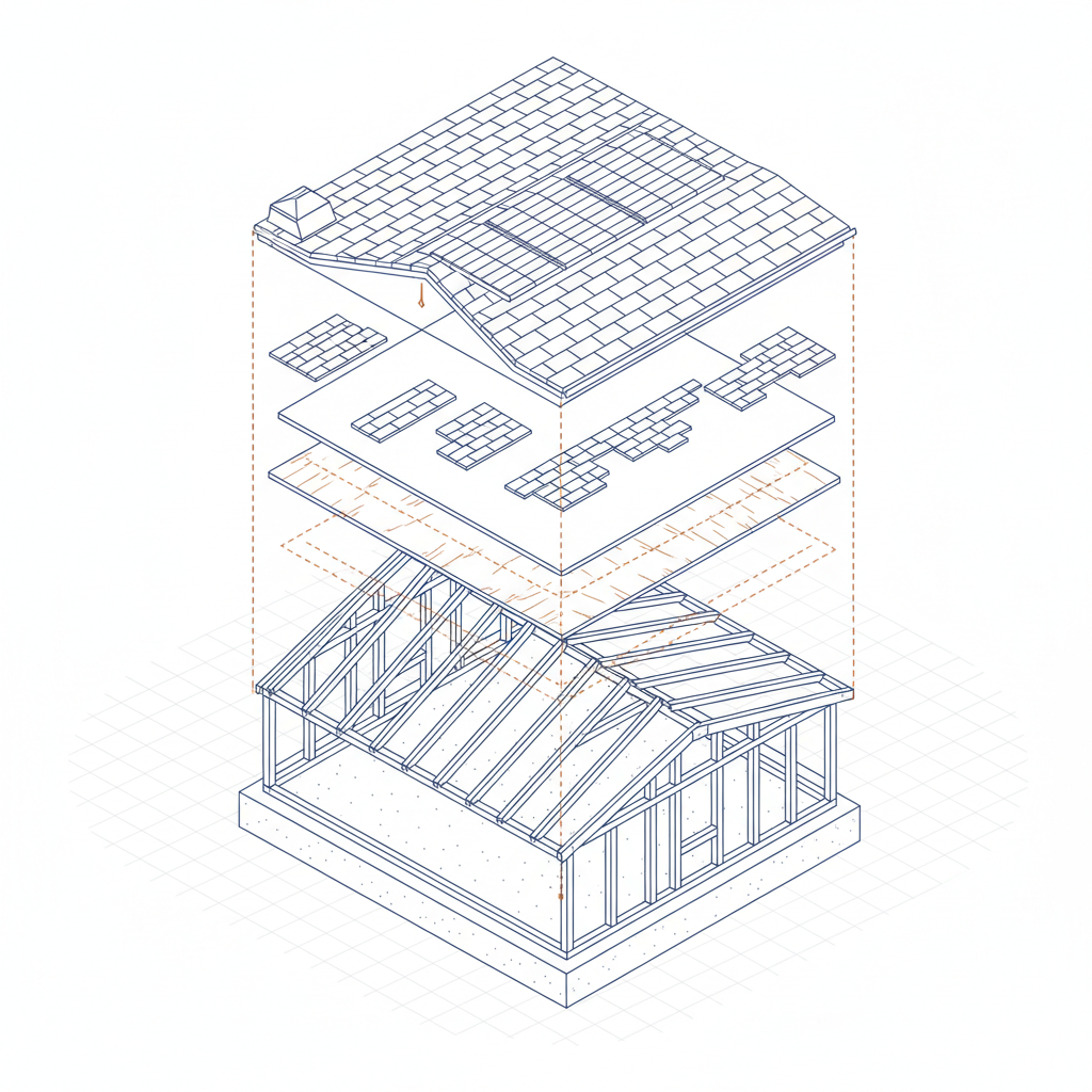 Home roof with financial documents