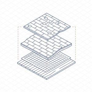 Roof shingles showing hail damage next to normal wear