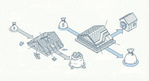 Damaged roof revealing the true cost of a cheap bid.